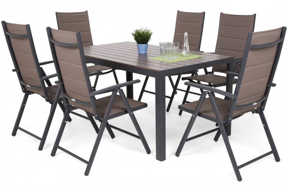 Home&Garden Zahradní sestava Ibiza Pollywood Grey / Taupe 6+1