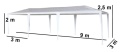 Zahradní stan 300x900 cm - bílý, LP-070