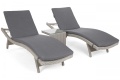 Sestava lehátek Marbella White / Grey + stolek