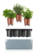 Samozavlažovací květináč Cobble Trio 40x14,5x14 cm, zelený