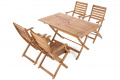 Dřevěná zahradní sestava Akácie Cross 4+1