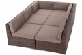 Zahradní ratanová pohovka Kansas Maxi Brown / Taupe