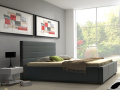 Postel Sylvi 160x200 cm, standardní čelo 106 cm, verze standard, s úložným prostorem + zvedací rošt, F4 nožky chrom, Vienna 16