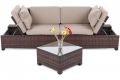 Zahradní ratanová pohovka Milano Brown / Taupe