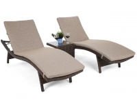 Sestava lehátek Marbella Brown Mat / Brown Melange + stolek