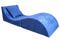 Skládací relaxační křeslo | Lehátko | Taburet | modré