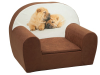 Dětské křesílko Pejsci světle hnědé