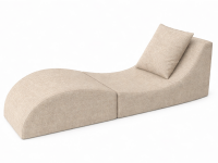 Skládací relaxační křeslo | Lehátko | Taburet | Beige