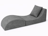 Skládací relaxační křeslo | Lehátko | Taburet | Ash