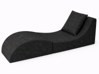Skládací relaxační křeslo | Lehátko | Taburet | Black
