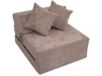 Rozkládací křeslo - matrace pro hosty Lincol hnědé 70x200x15 cm