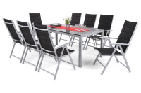 Zahradní sestava Ibiza Pollywood 185 cm Silver / Black 8+1 