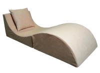 Skládací relaxační křeslo | Lehátko | Taburet | béžové