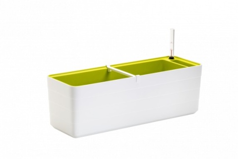Samozavlažovací truhlík Berberis 80x19,5x19,7 cm, bílá / zelená