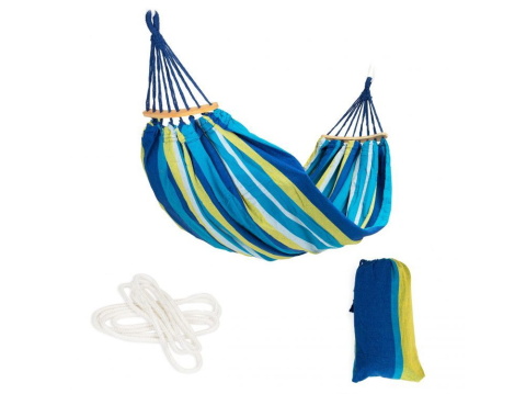 Houpací síť Double 150x224 cm - modro-zelená, GW-941