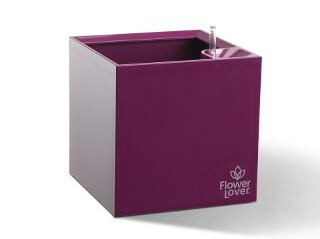 Samozavlažovací květináč Cubico 33x33x33 cm, fialový