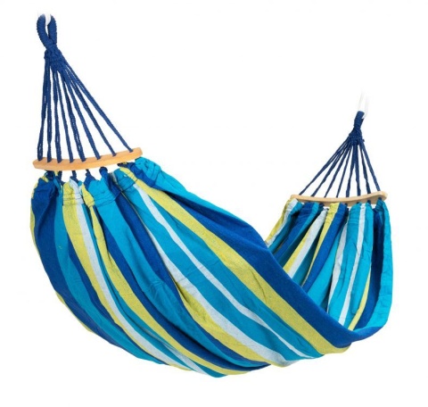 Houpací síť Double 150x224 cm - modro-žlutá, GW-941