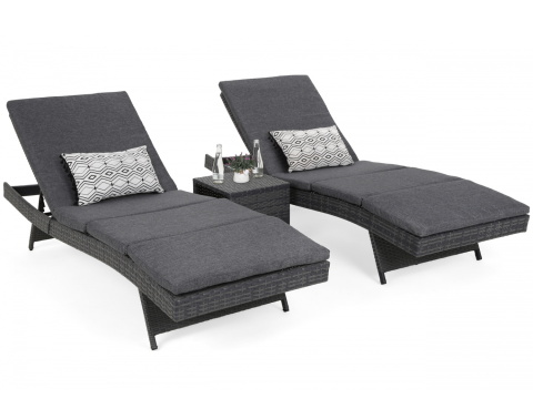 Sestava lehátek Bora Bora Grey / Grey Melange + stolek