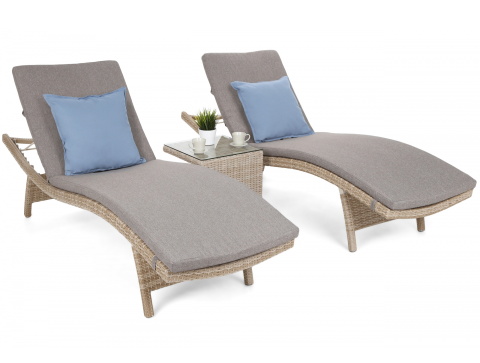 Sestava lehátek Marbella Beige / Beige Melange + stolek