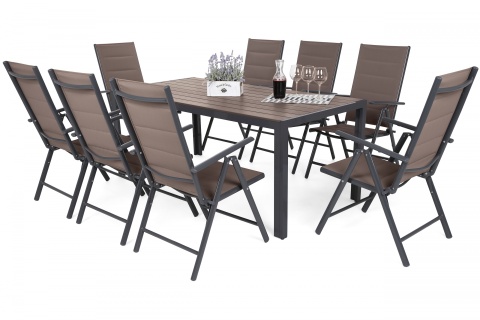 Zahradní sestava Ibiza Pollywood 185 cm Grey / Taupe 8+1