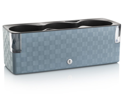 Samozavlažovací květináč Cobble Trio 40x14,5x14 cm, modrý