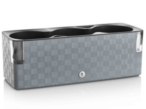 Samozavlažovací květináč Cobble Trio 40x14,5x14 cm, šedý