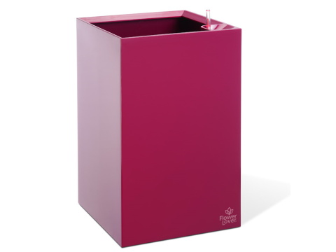 Samozavlažovací květináč Cubico 27x27x42 cm, fialový