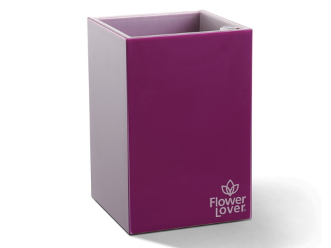 Samozavlažovací květináč Cubico 9x9x13,5 cm, fialový
