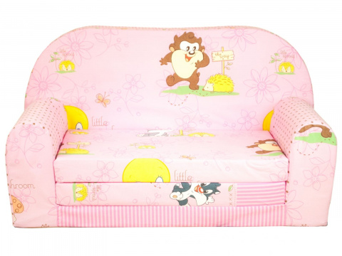 Dětská rozkládací mini pohovka Čertík růžová