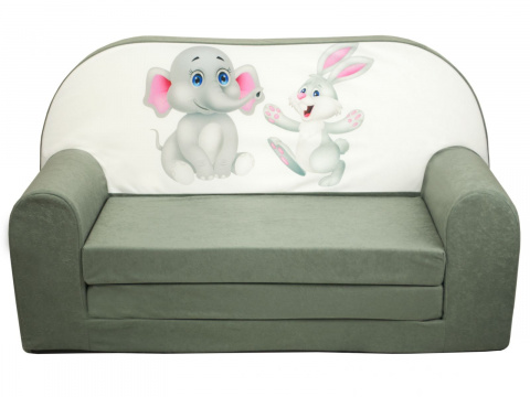 Dětská rozkládací mini pohovka Kamarádi šedá