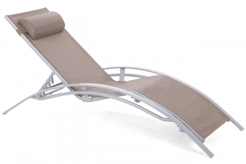 Zahradní lehátko Aruba Silver / Taupe