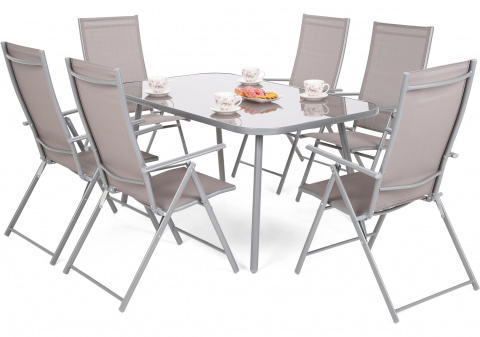 Zahradní sestava Casablanca Silver / Taupe 6+1