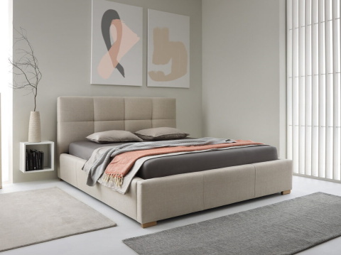 Postel Stella 120x200 cm, standardní čelo 106 cm, verze standard, s úložným prostorem + zvedací rošt, nožky chrom, Vienna 03