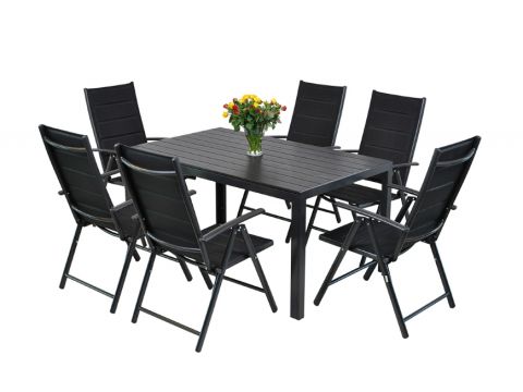 Zahradní sestava Ibiza Pollywood 150 cm Black / Black 6+1