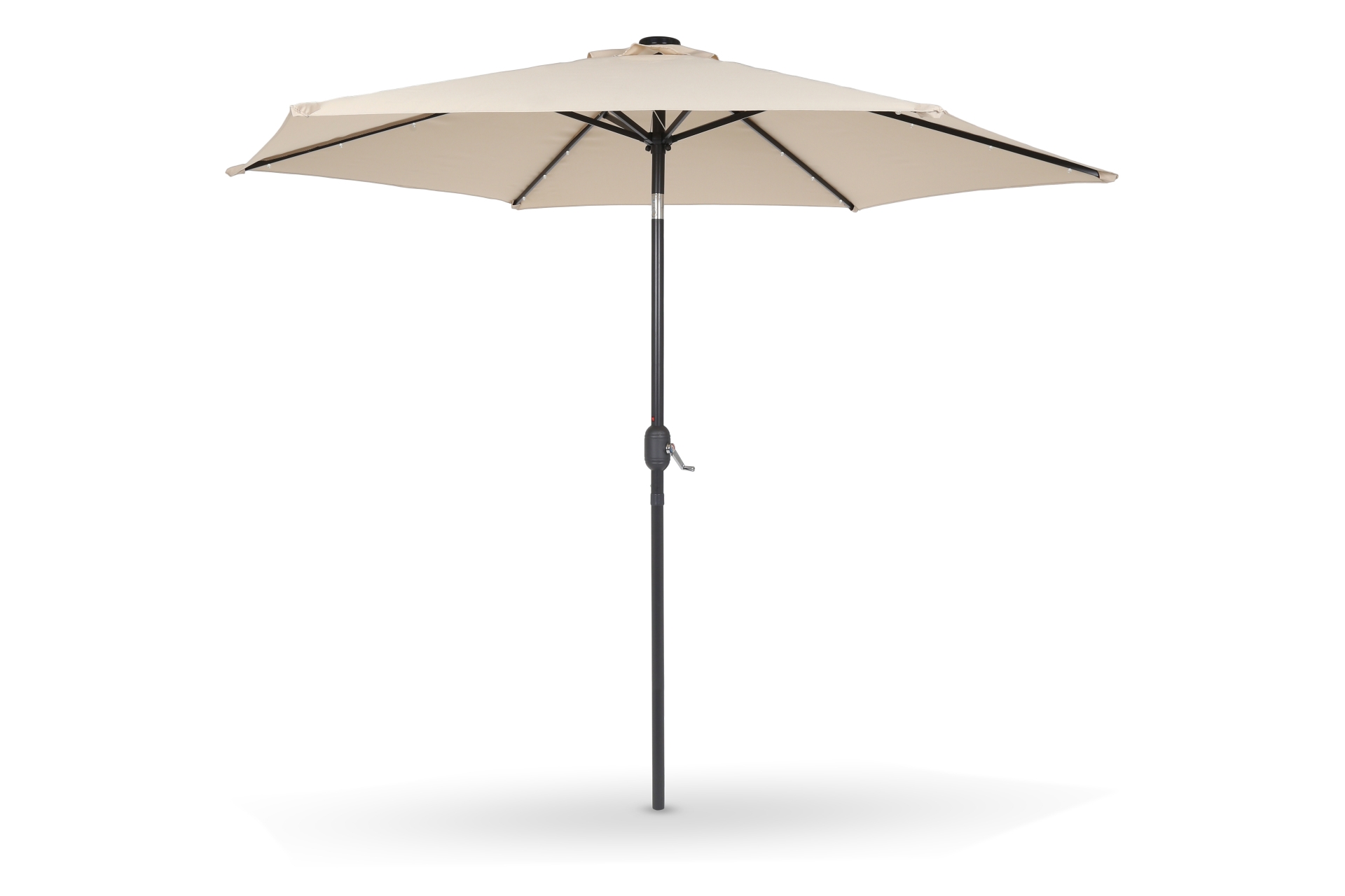 Home&Garden Zahradní slunečník Malta 270 cm Grey / Ecru s LED osvětlením