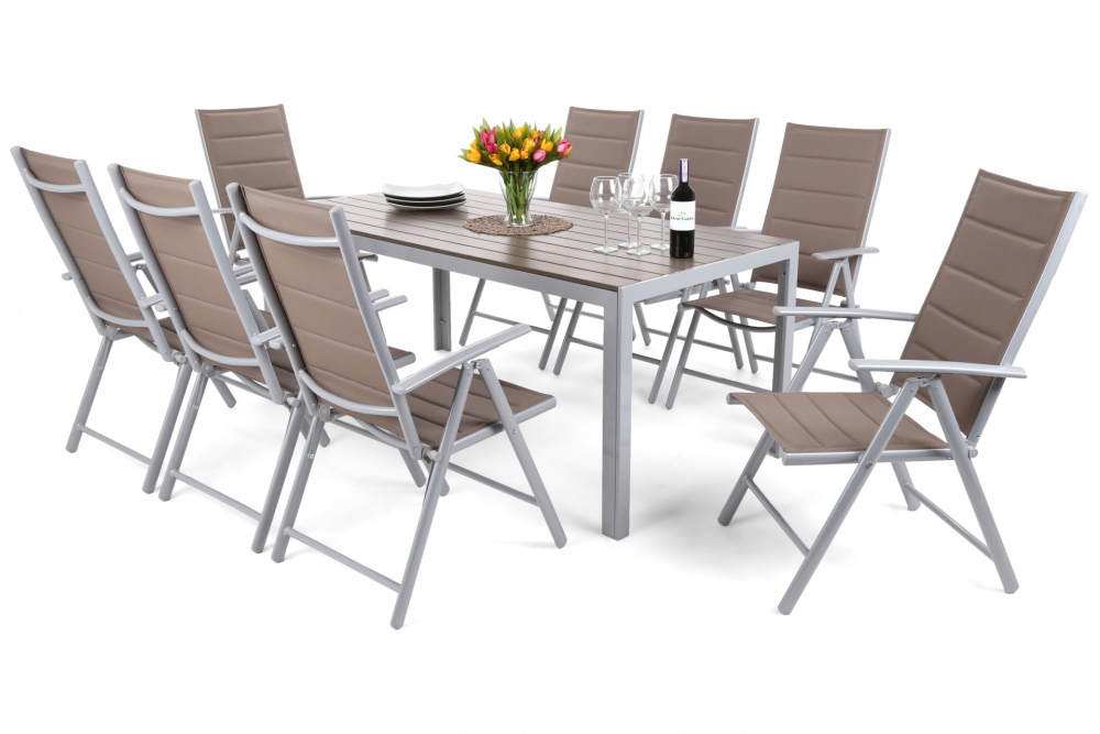 Home&Garden Zahradní sestava Ibiza 185 cm Silver / Taupe 8+1