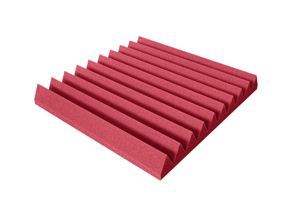 Akustická pěna V-profil červená 50x50x4 cm