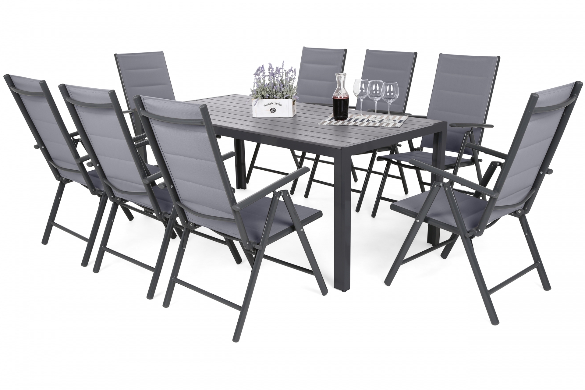 Home&Garden Zahradní sestava Ibiza 185 cm Grey / Window Grey 8+1