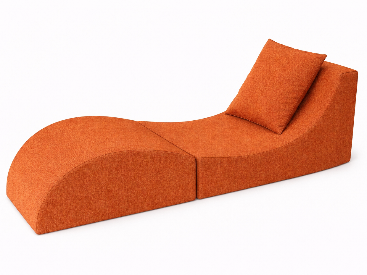 Levně e-matrace.com Skládací relaxační křeslo | Lehátko | Taburet | Apricot Orange