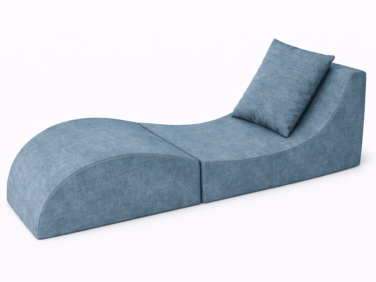 Levně e-matrace.com Skládací relaxační křeslo | Lehátko | Taburet | Blue Mirage