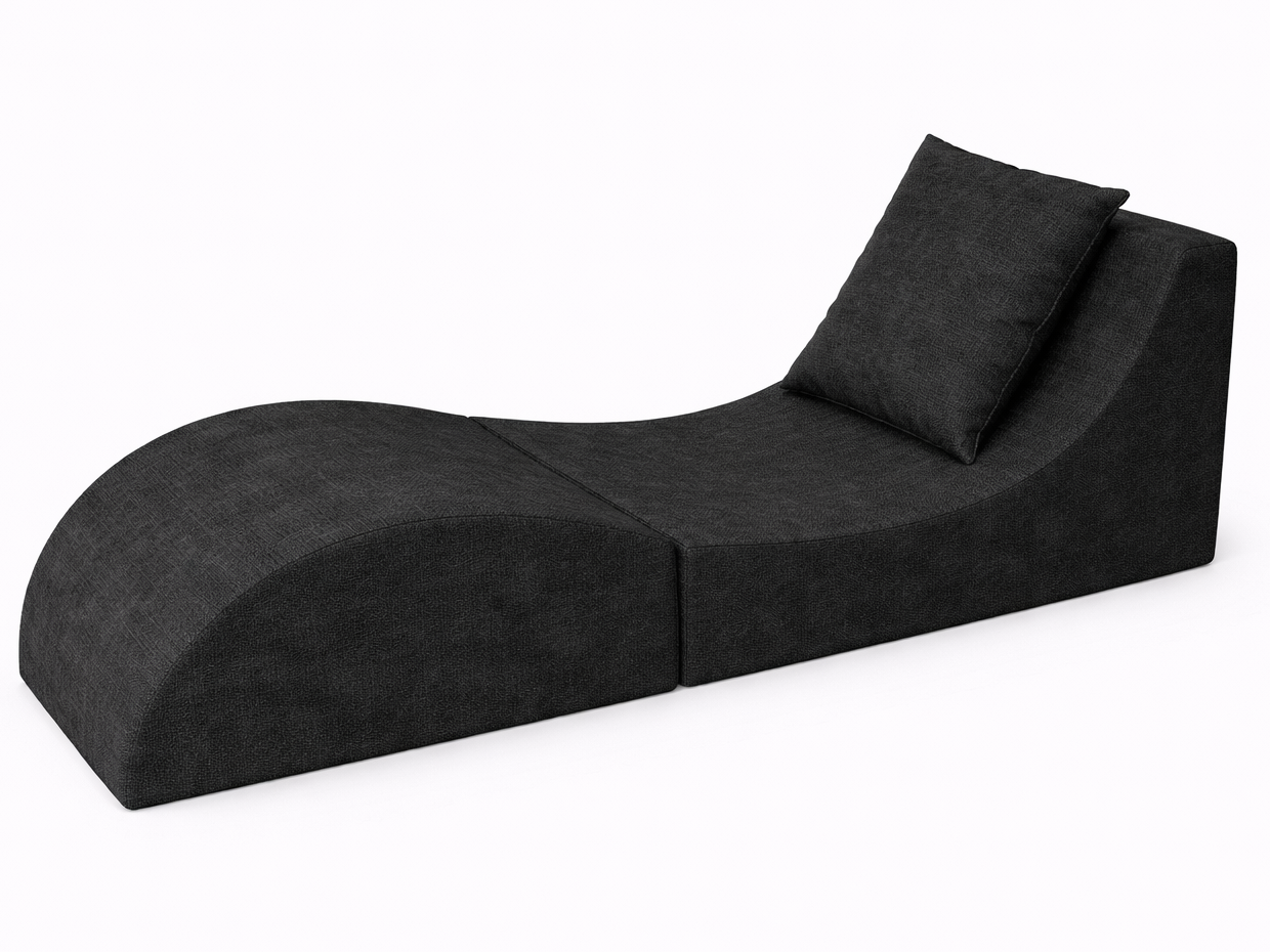 Levně e-matrace.com Skládací relaxační křeslo | Lehátko | Taburet | Black