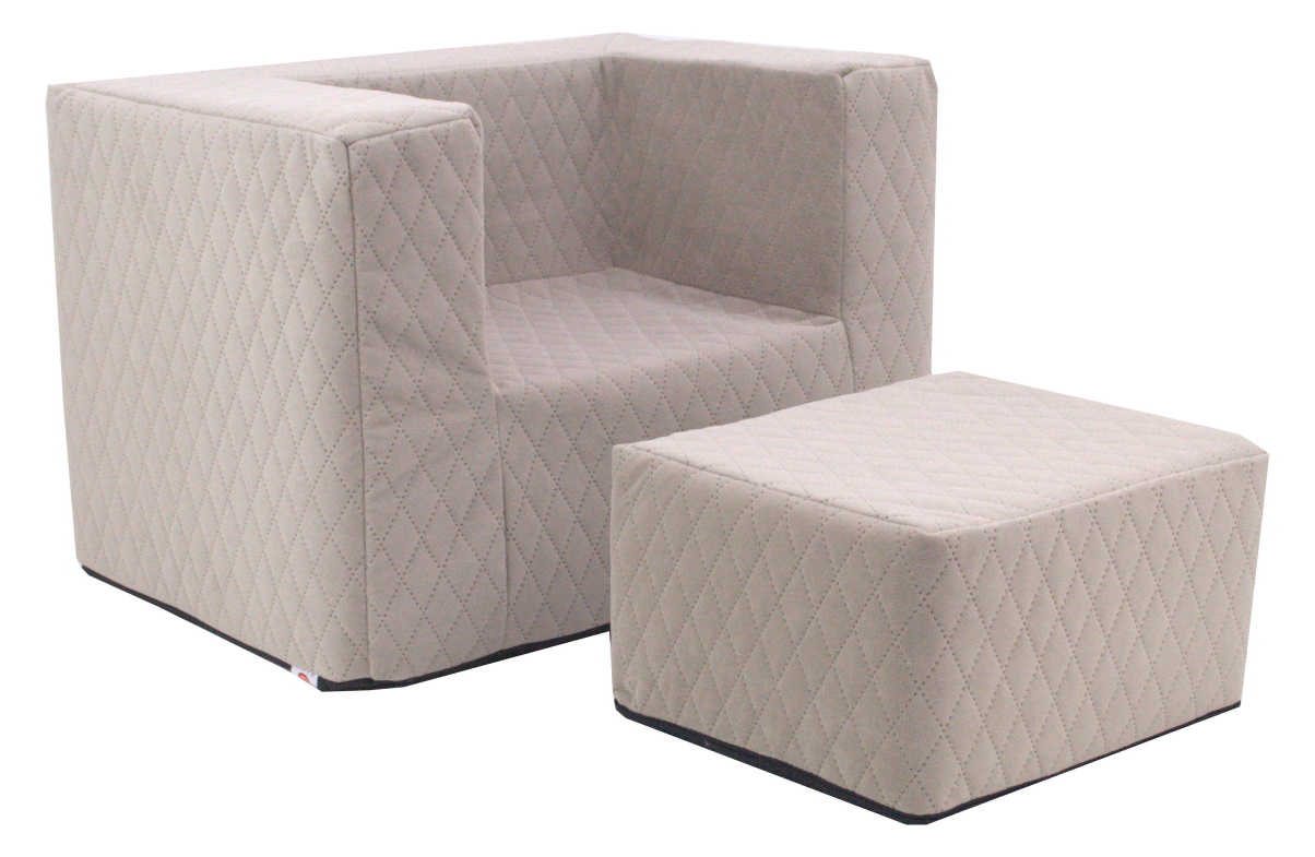 Dětské křesílko + taburet Matt béžové