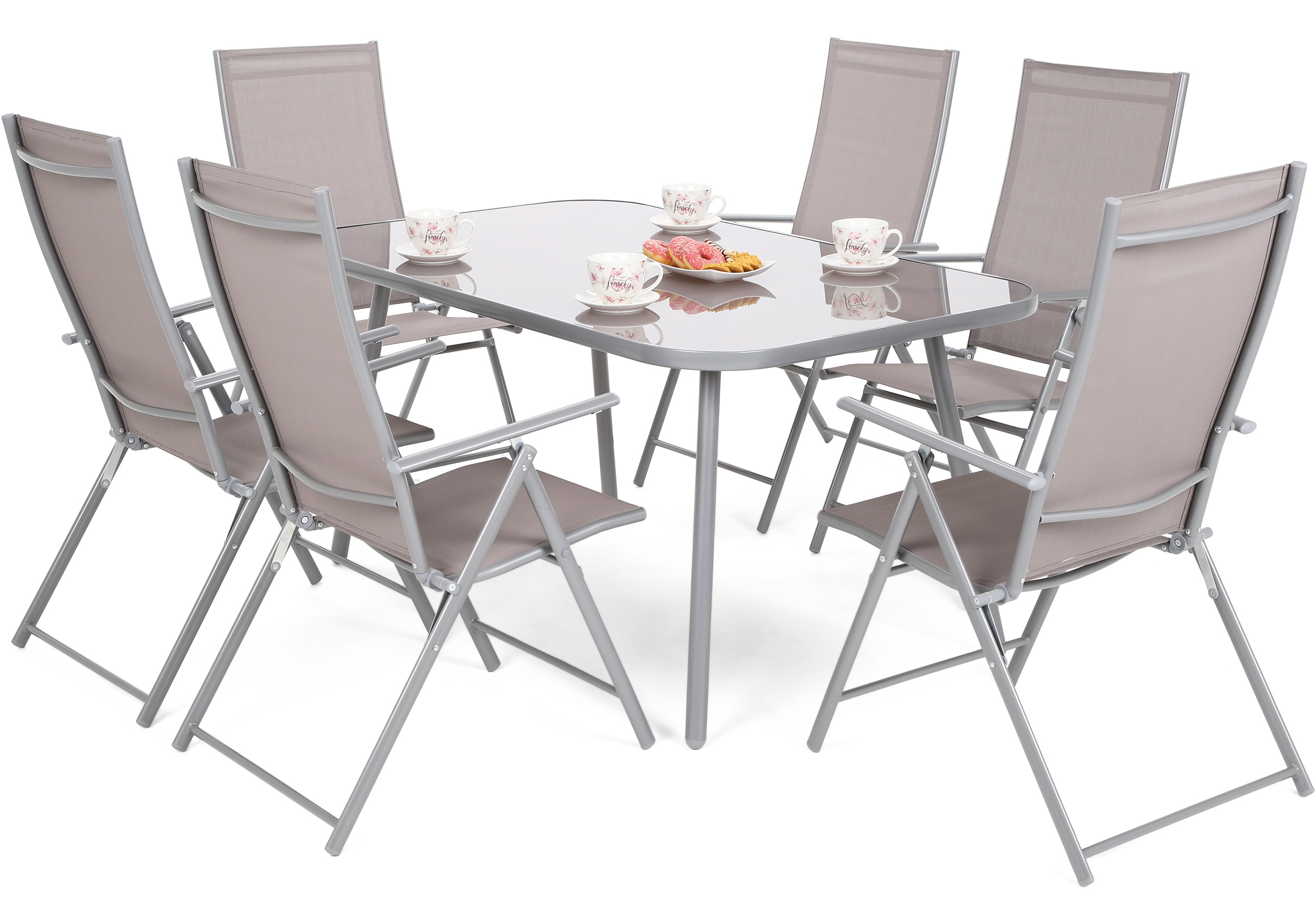 Home&Garden Zahradní sestava Casablanca Silver / Taupe 6+1