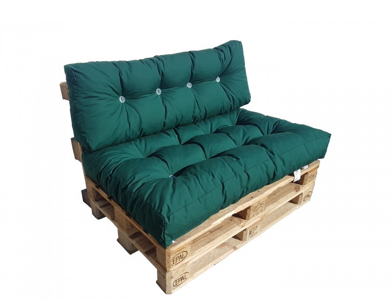 Natalia Set polstrování na pohovku z palet 120 x 80 cm - tmavě zelená