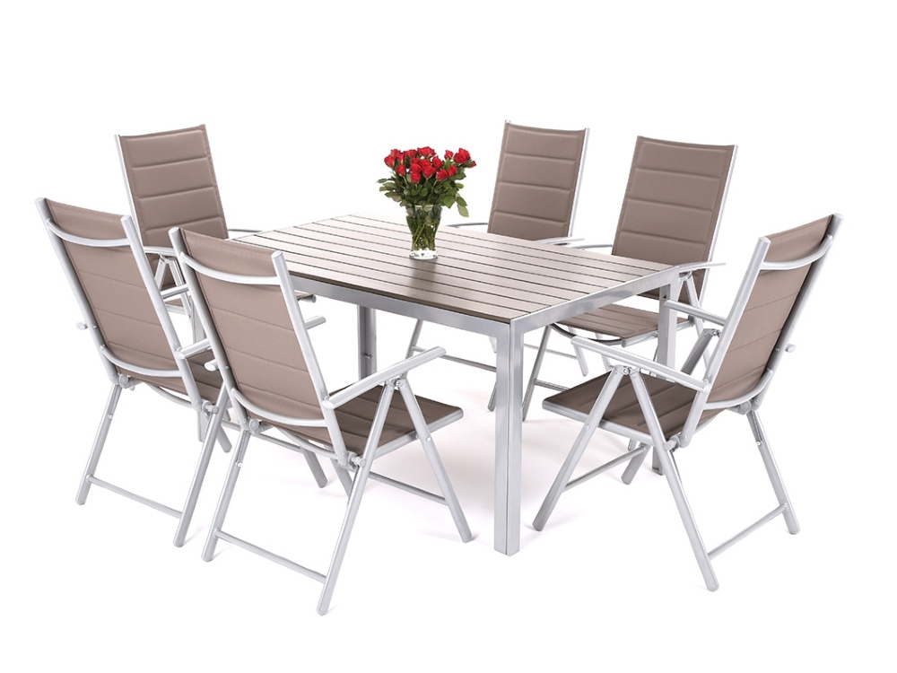 Home&Garden Zahradní sestava Ibiza Pollywood Taupe Silver / Taupe 6+1