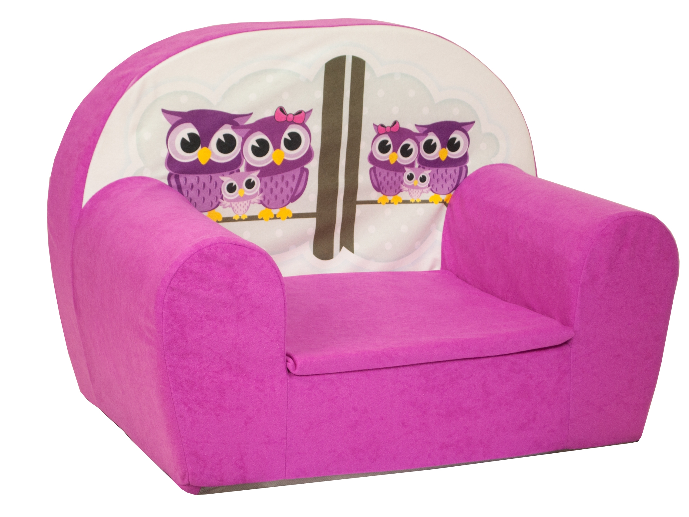 Molitanové dětské křesílko Sovy růžové Molitanové dětské křesílko Sovy růžové