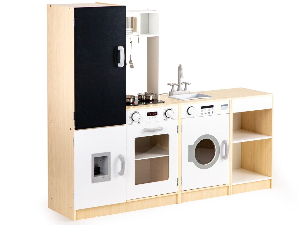 Dřevěná kuchyňka s tabulí + LED, PLK547