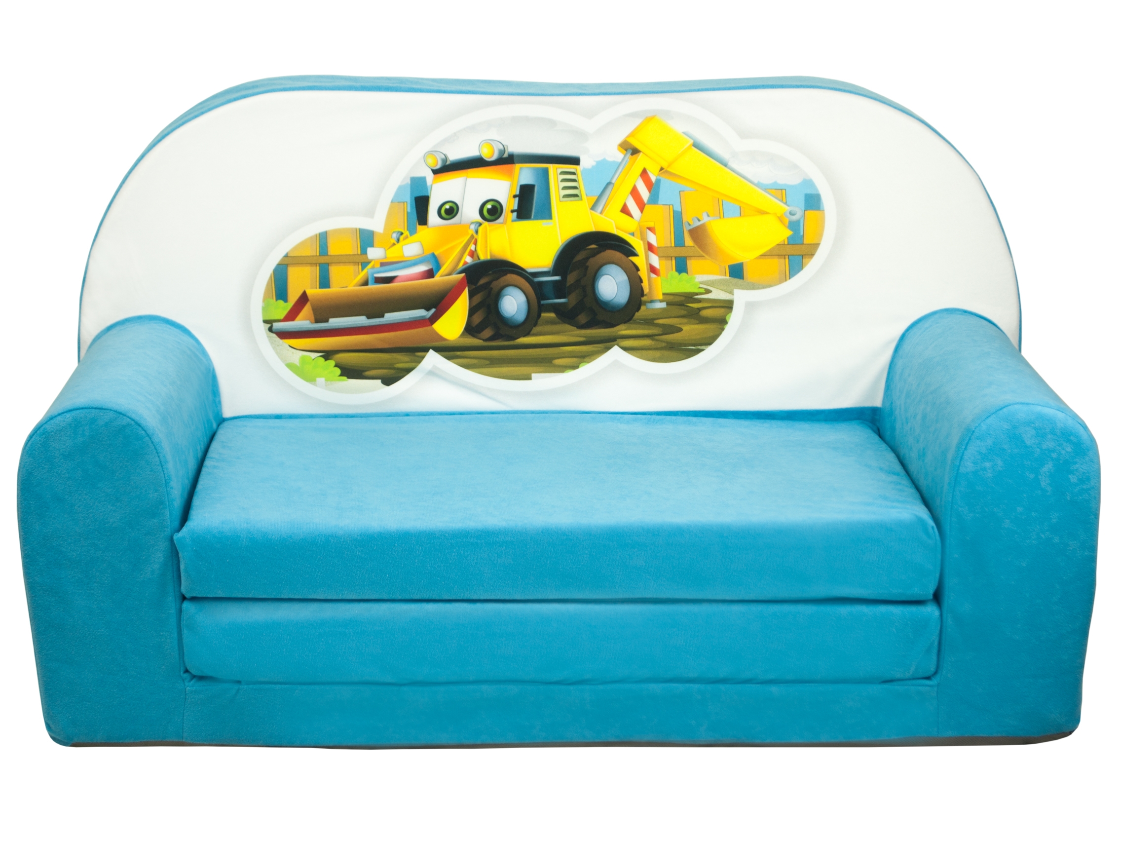 Dětská rozkládací mini pohovka Bagr světle modrá Dětská rozkládací mini pohovka Bagr světle modrá