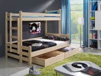 Patrová postel Benjamins rozšířeným spodním lůžkem Patrová postel Benjamin s rozšířeným spodním lůžkem